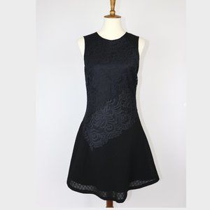 Sandro Paris Black Dress Lace Overlay EU 2 US 8